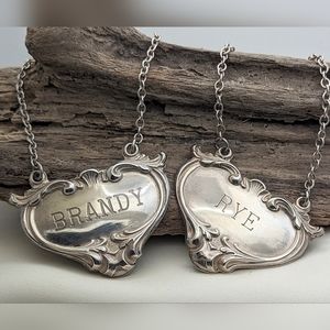 Vintage Sterling Liquor Decanter Labels